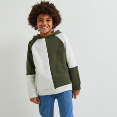 MONOPRIX TOW TONE GREEN CLORBLOCK HOODIE