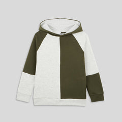 MONOPRIX TOW TONE GREEN CLORBLOCK HOODIE