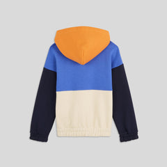 MONOPRIX BLUE AND ORANGE TRICOLOR HOODIE
