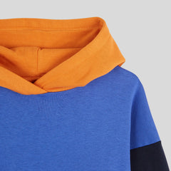 MONOPRIX BLUE AND ORANGE TRICOLOR HOODIE