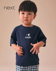 NEXT NAVY I LOVE SNACK SHORT SLEEVE T-SHIRT