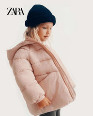 ZARA PINK GIRLS PUFFER JACKET