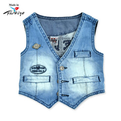 BRANDED BOY T-SHIRT AND PANT WITH DENIM VEST AND HAT