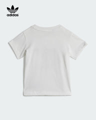 ADIDAS BLACK WHITE KIDS SHORTS TEE SET