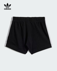 ADIDAS BLACK WHITE KIDS SHORTS TEE SET