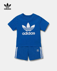 ADIDAS BLUE KIDS SHORTS TEE SET