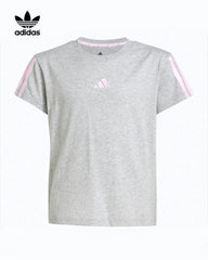 ADIDAS GREY ESSINTIAL STRIPE T-SHIRT