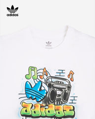 ADIDAS UNISEX WHITE AIRBRUSH GRAPHIC T-SHIRT