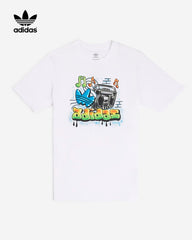 ADIDAS UNISEX WHITE AIRBRUSH GRAPHIC T-SHIRT