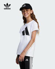 ADIDAS WHITE GIRLS ESSENTIALS T-SHIRT