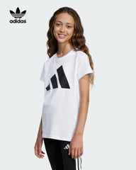ADIDAS WHITE GIRLS ESSENTIALS T-SHIRT