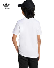 ADIDAS WHITE UNISEX CAMO LINEAR GRAPHIC T-SHIRT