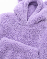 ANKO LAVENDER TEDDY FLEECE HOODIE WITH BEAR EARS