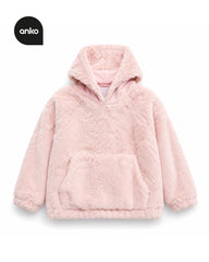 ANKO SOFT PINK PLUSH TEDDY FLEECE HOODIE