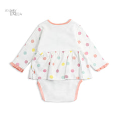 ANNA BABBA WHITE POLKA DOT UNICORN DRESS ROMPER