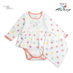 ANNA BABBA WHITE POLKA DOT UNICORN DRESS ROMPER