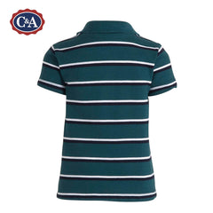 Baby Club Dark Green Striped Polo