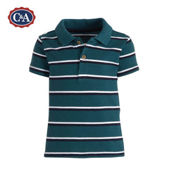 Baby Club Dark Green Striped Polo