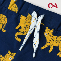 BABY CLUB NAVY LEOPARD PRINTED SHORTS