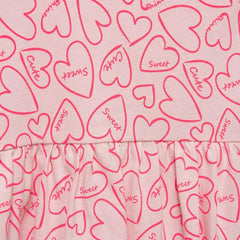 BABY GO PINK HEARTS PRINTED DRESS