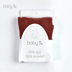 BABY TU MAROON COTTON RICH TIGHTS