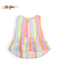 BE YOU MULTICOLOR STRIPED TOP WITH SHORT SET