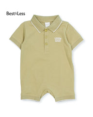 BEST & LESS GREEN PIQUE POLO ROMPER