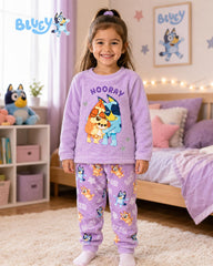 BLUEY GIRLS LAVENDER FLEECE PYJAMA SET