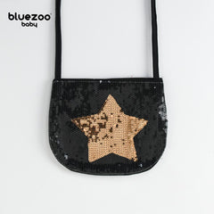BLUEZOO BLACK GOLDEN STAR SEQUINED MINI PURSE