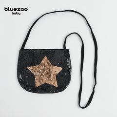 BLUEZOO BLACK GOLDEN STAR SEQUINED MINI PURSE
