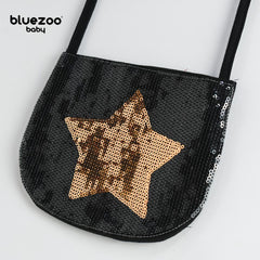 BLUEZOO BLACK GOLDEN STAR SEQUINED MINI PURSE