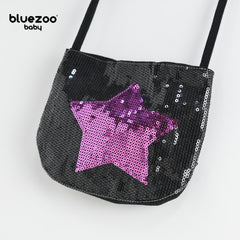 BLUEZOO BLACK PURPLE STAR SEQUINED MINI PURSE