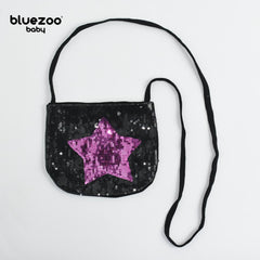 BLUEZOO BLACK PURPLE STAR SEQUINED MINI PURSE