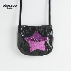 BLUEZOO BLACK PURPLE STAR SEQUINED MINI PURSE