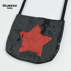 BLUEZOO BLACK RED STAR SEQUINED MINI PURSE
