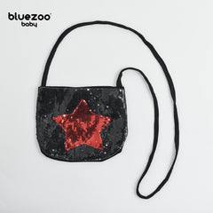 BLUEZOO BLACK RED STAR SEQUINED MINI PURSE