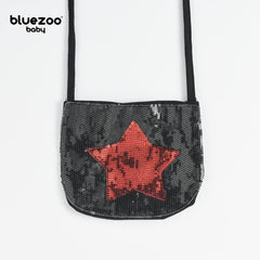 BLUEZOO BLACK RED STAR SEQUINED MINI PURSE