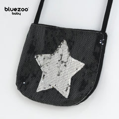 BLUEZOO BLACK SILVER STAR SEQUINED MINI PURSE