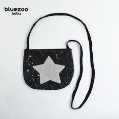BLUEZOO BLACK WHITE STAR SEQUINED MINI PURSE