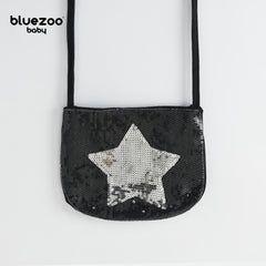 BLUEZOO BLACK SILVER STAR SEQUINED MINI PURSE