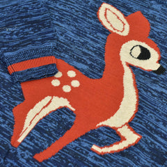 BLUEZOO BLUE HAPPY DEER SWEATER