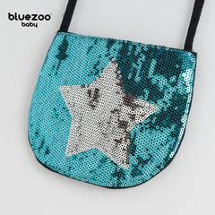 BLUEZOO GREEN PURPLE STAR SEQUINED MINI PURSE