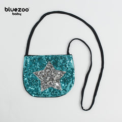 BLUEZOO GREEN PURPLE STAR SEQUINED MINI PURSE