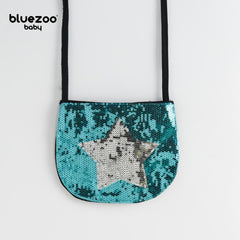 BLUEZOO GREEN PURPLE STAR SEQUINED MINI PURSE