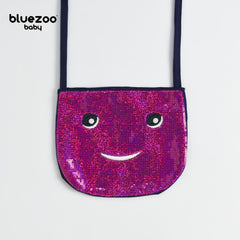 BLUEZOO DARK PINK SMILEY SEQUINED MINI PURSE