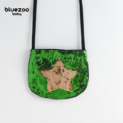 BLUEZOO GREEN GOLDEN STAR SEQUINED MINI PURSE