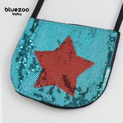 BLUEZOO BLUE RED STAR SEQUINED MINI PURSE