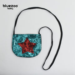 BLUEZOO BLUE RED STAR SEQUINED MINI PURSE