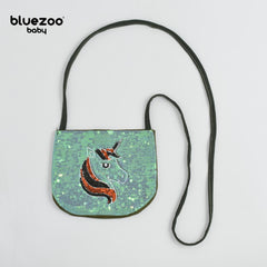 BLUEZOO GREEN UNICORN SEQUINED MINI PURSE