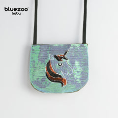 BLUEZOO GREEN UNICORN SEQUINED MINI PURSE
